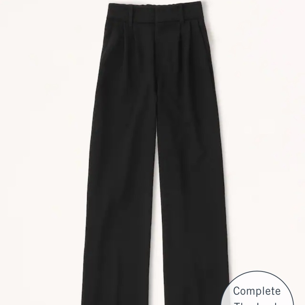 Abercrombie tailored wide leg trouser black